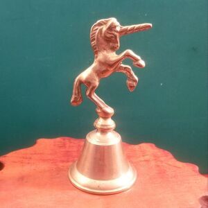 Vintage Solid Brass Unicorn Bell 4.75" High 2" Diameter